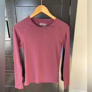 Ibex Raglan Crew Neck Long Sleeve Wool top. never worn. new without tags. small